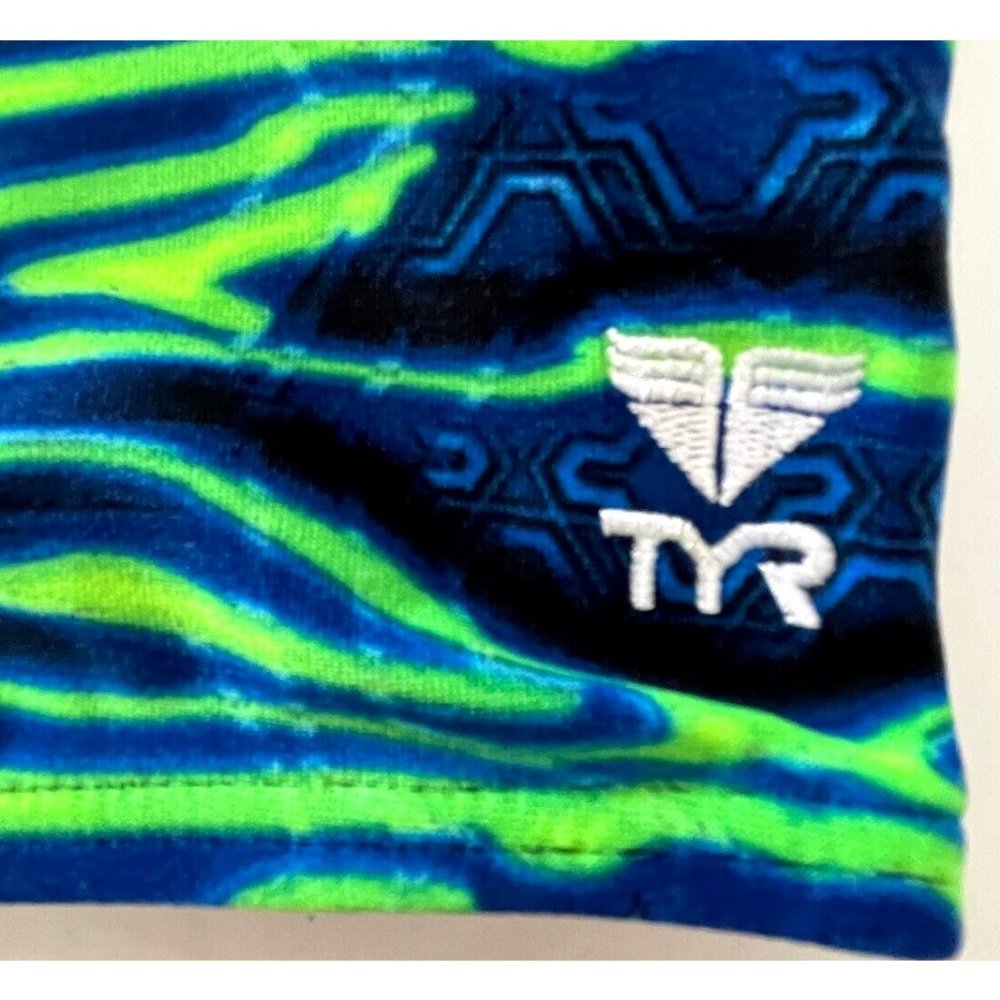 TYR Durafast Elite VOLTAGE Allover Jammer Men Swim - Blue Green  Size 32 - $55 - Picture 6 of 7
